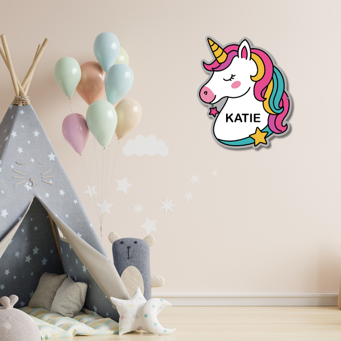 XL Personalised Metal Unicorn Children's Bedroom Wall Decor