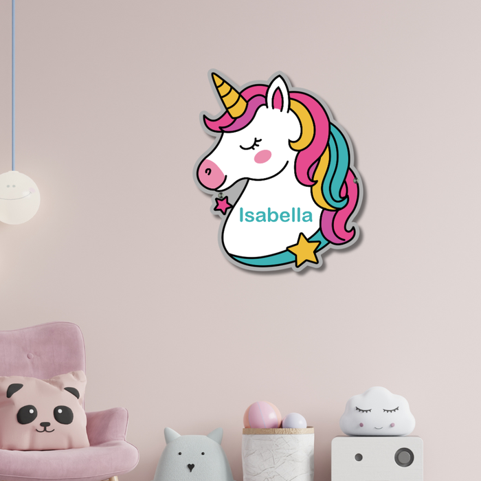 XL Personalised Metal Unicorn Children's Bedroom Wall Decor
