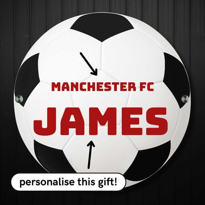 XL Personalised Metal Football Bedroom Wall Decor