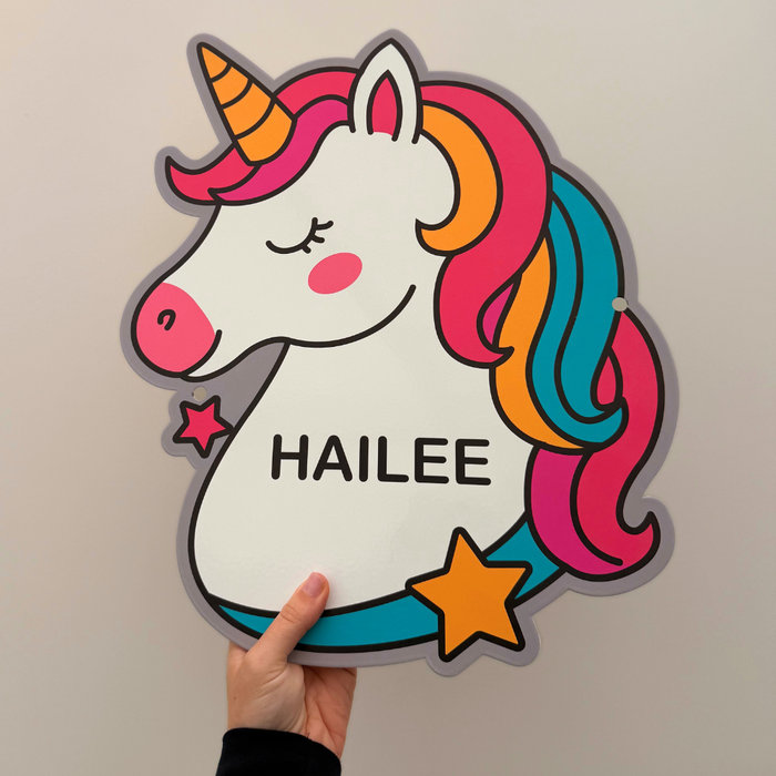 XL Personalised Metal Unicorn Children's Bedroom Wall Decor