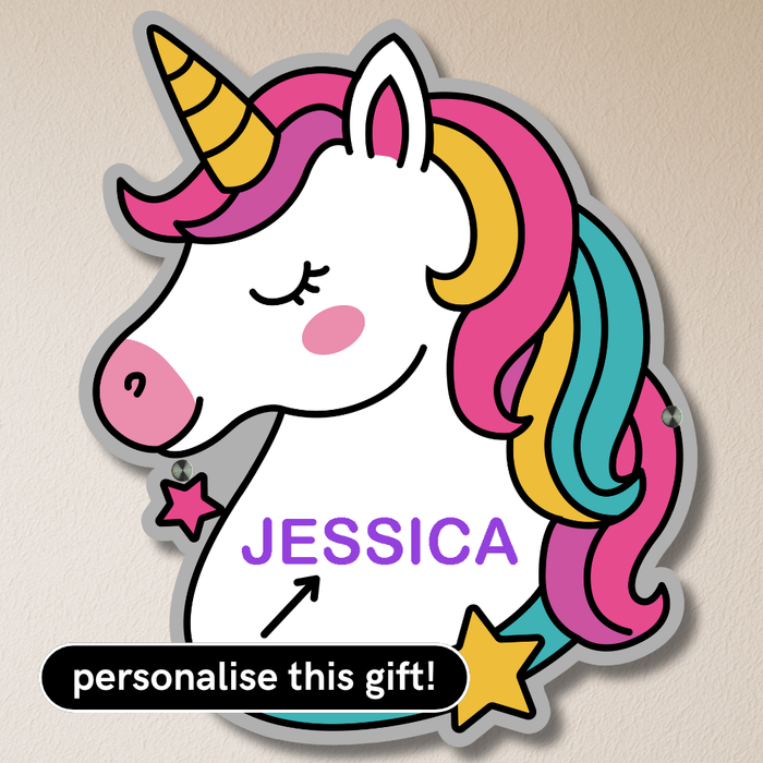 XL Personalised Metal Unicorn Children's Bedroom Wall Decor