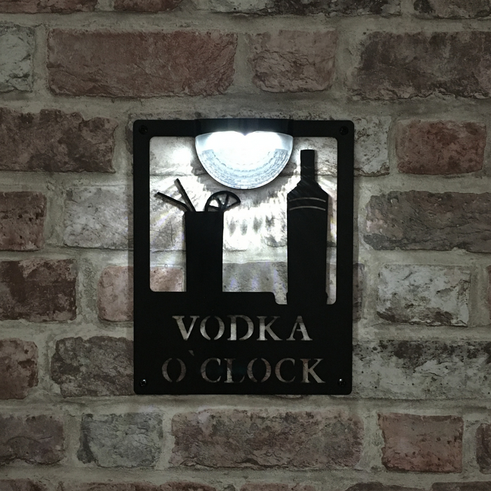 IMPERFECT- Vodka O'Clock Sign with Solar Powered Light