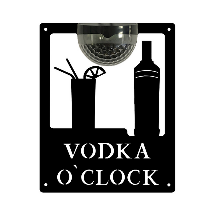 IMPERFECT- Vodka O'Clock Sign with Solar Powered Light