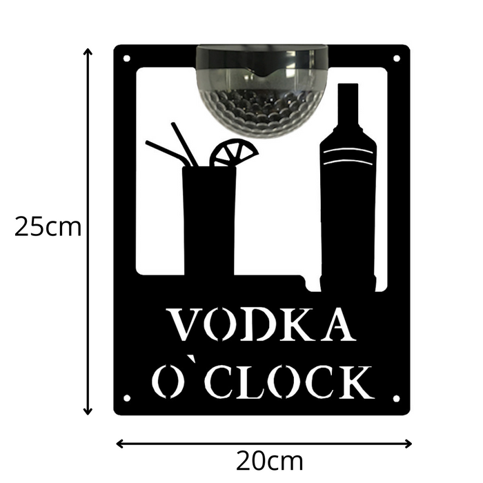 IMPERFECT- Vodka O'Clock Sign with Solar Powered Light