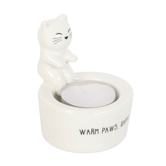 Warm Paws, Happy Heart Cat Tealight Holder