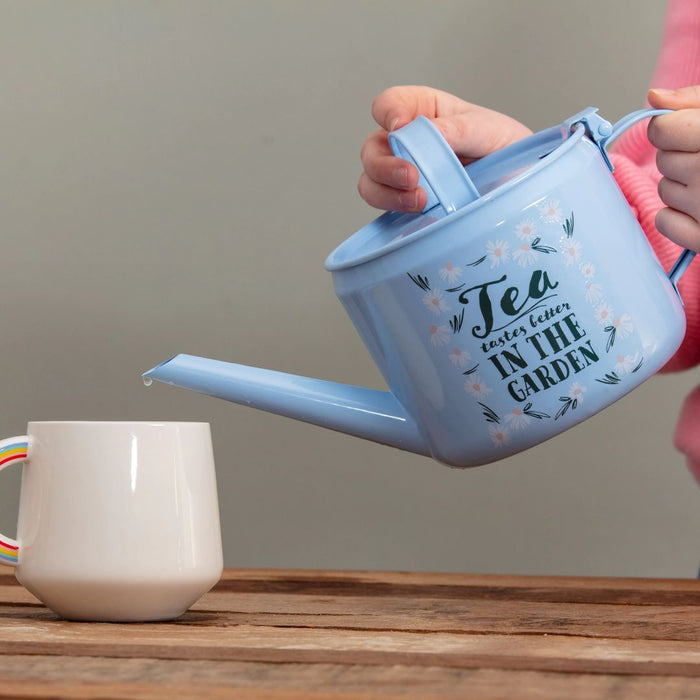 'In The Garden' Blue Watering Can Teapot