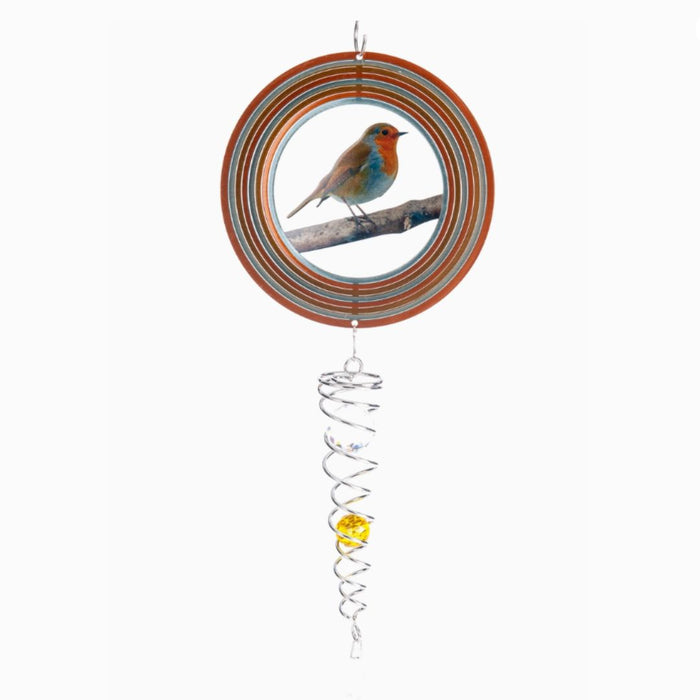 Robin Wind Spinner with a Crystal Tail