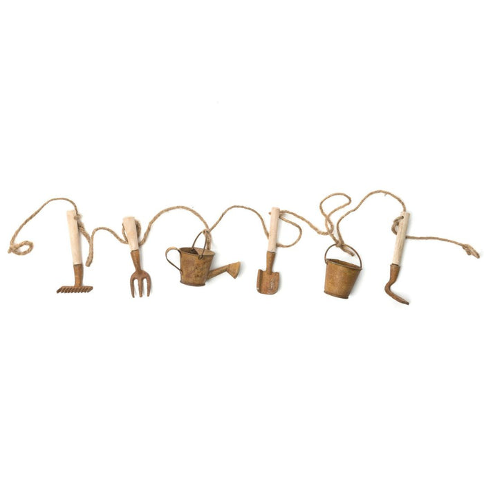 Decorative Handmade Rust Garden Tool Garland