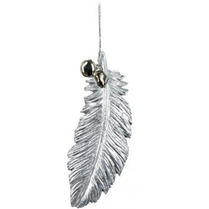 Silver Glitter Feather Hanger