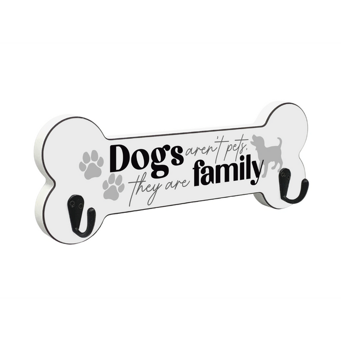 'Dogs Aren't Pets, They Are Family' Dog Bone Lead Hanger