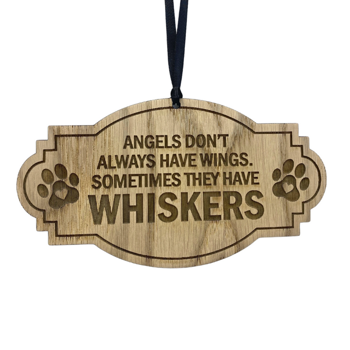 'Angels Don't Always Have Wings' Oak Plaque