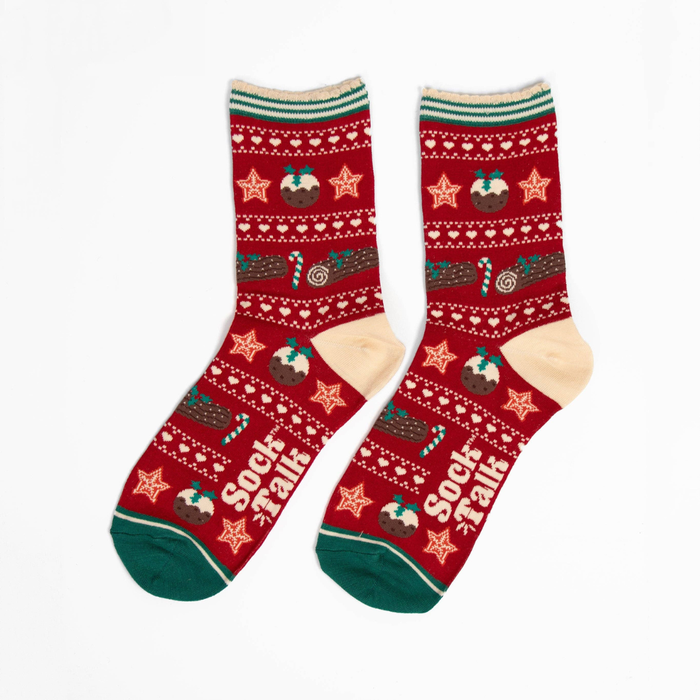 Women's Christmas Pudding Bamboo Socks