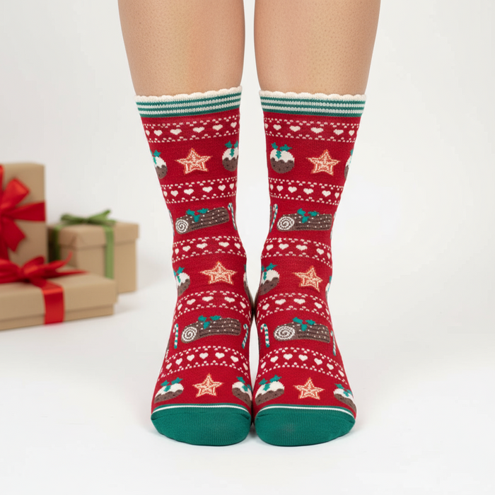 Women's Christmas Pudding Bamboo Socks