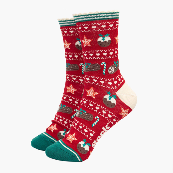 Women's Christmas Pudding Bamboo Socks