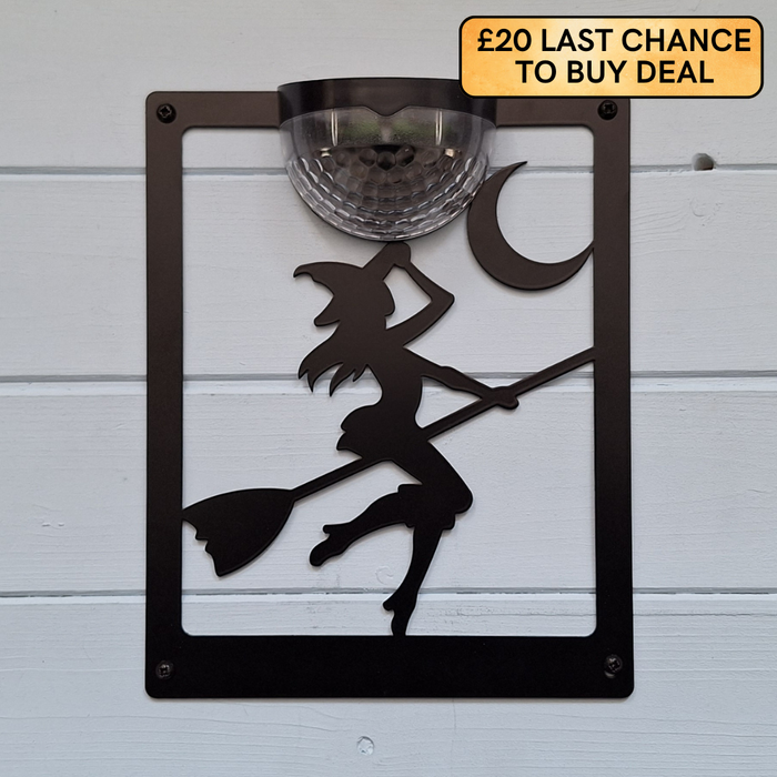 Witch Solar Light Wall Plaque