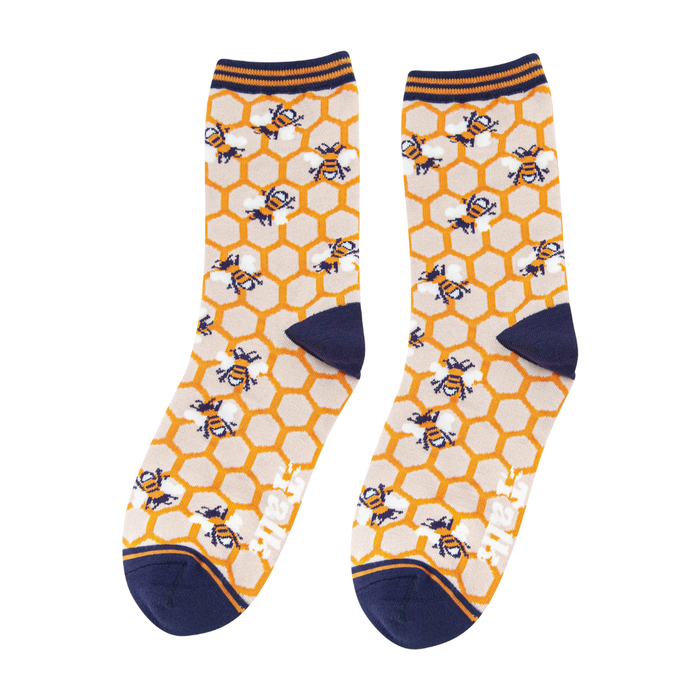 Women's Honeycomb and Bee Bamboo Socks