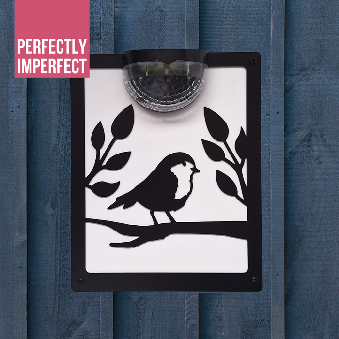 IMPERFECT- Robin Solar Light Wall Plaque- Right Facing