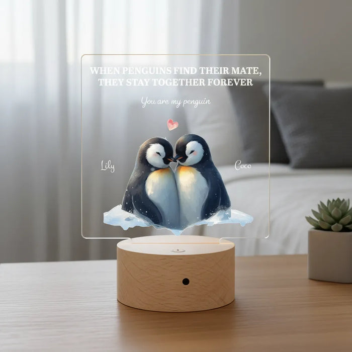 Penguin Couple LED Night Light (You Can Personalise Me!)