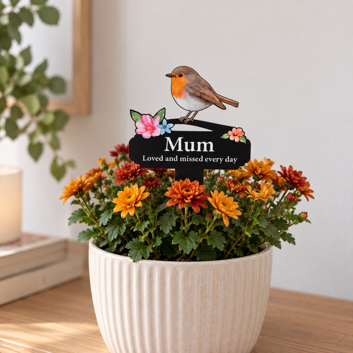'Mum' Large Robin Pot Stake