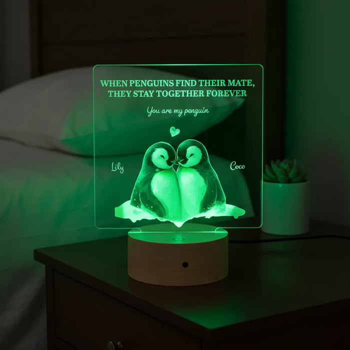 Penguin Couple LED Night Light (You Can Personalise Me!)
