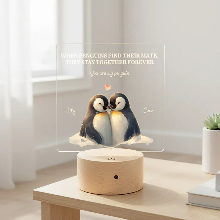 Penguin Couple LED Night Light (You Can Personalise Me!)