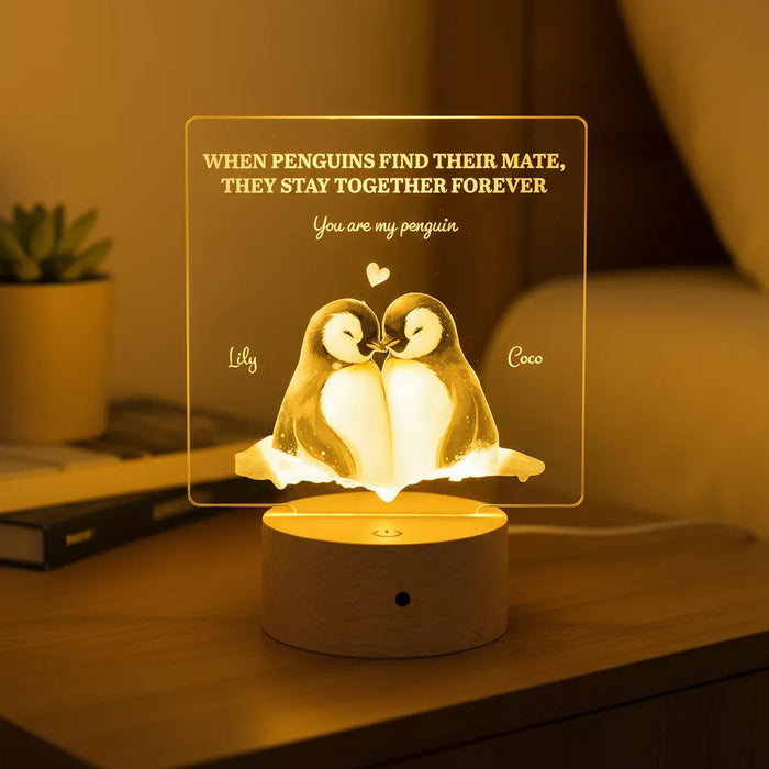 Penguin Couple LED Night Light (You Can Personalise Me!)
