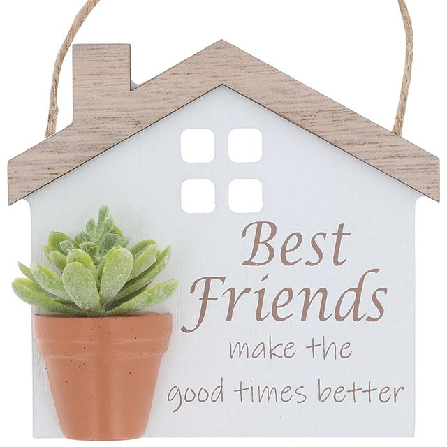 Planted With Love Best Friends Hanging Plaque