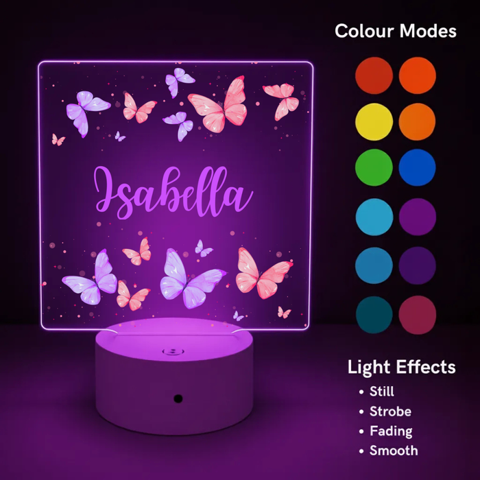 Girls' LED Night Lights (3 Personalised Designs to Choose From)