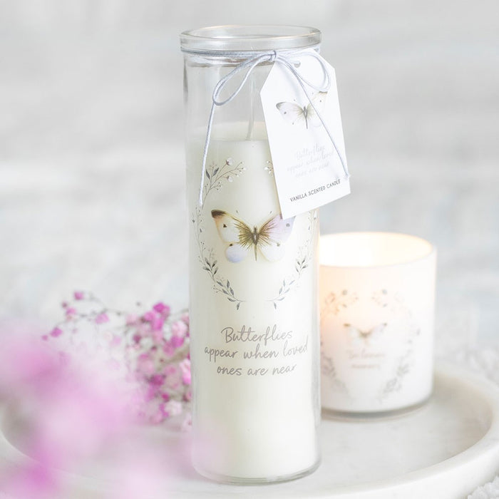 Imperfect Butterflies Appear Vanilla Tube Candle