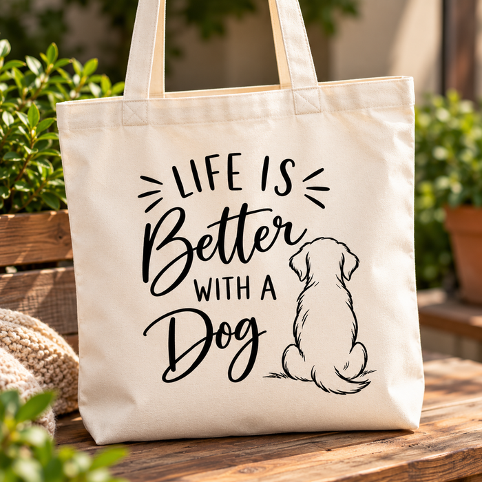 Life is Better With a Dog Tote Bag