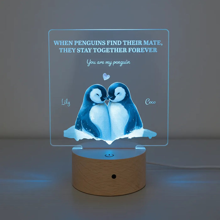 Penguin Couple LED Night Light (You Can Personalise Me!)