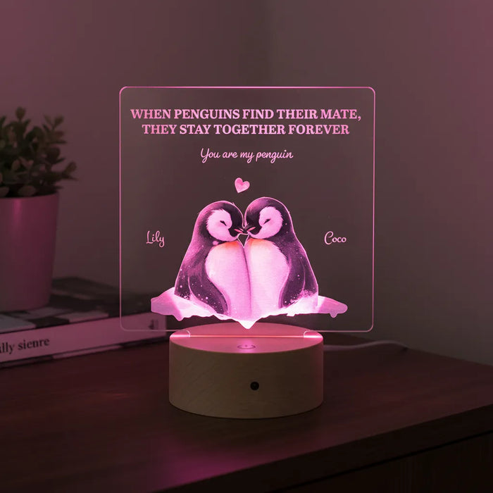 Penguin Couple LED Night Light (You Can Personalise Me!)