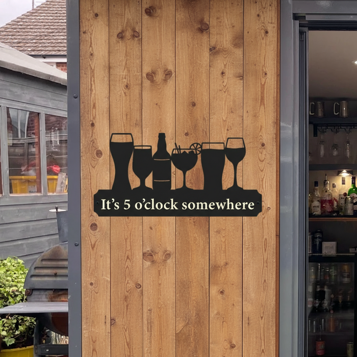 'It's 5 o'clock somewhere' Large Drinks Wall Art