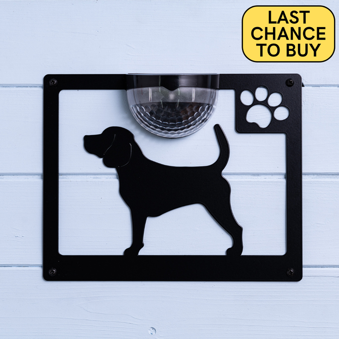 Beagle Dog Solar Light Wall Plaque