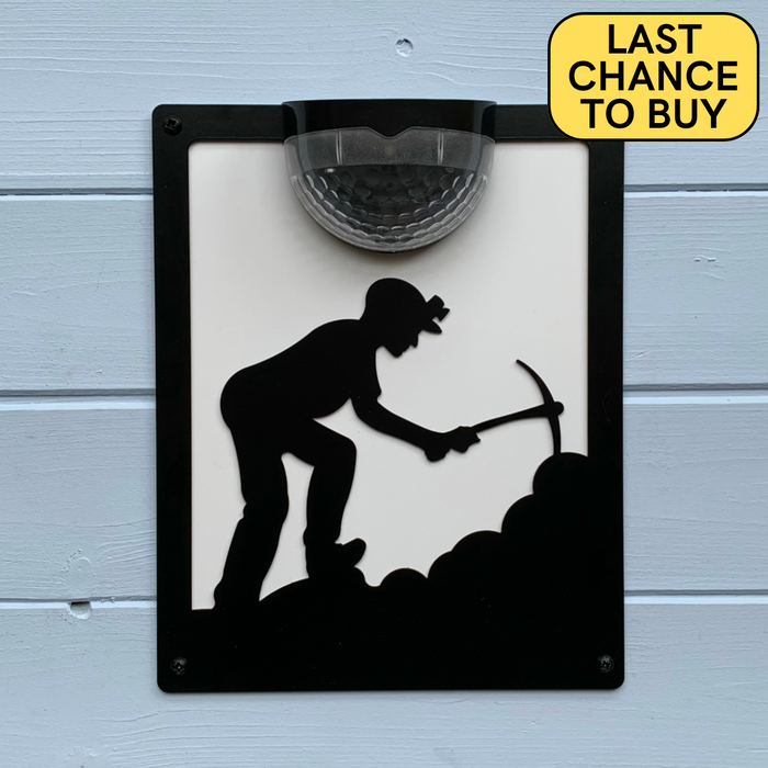 Coal Miner Solar Light Wall Plaque