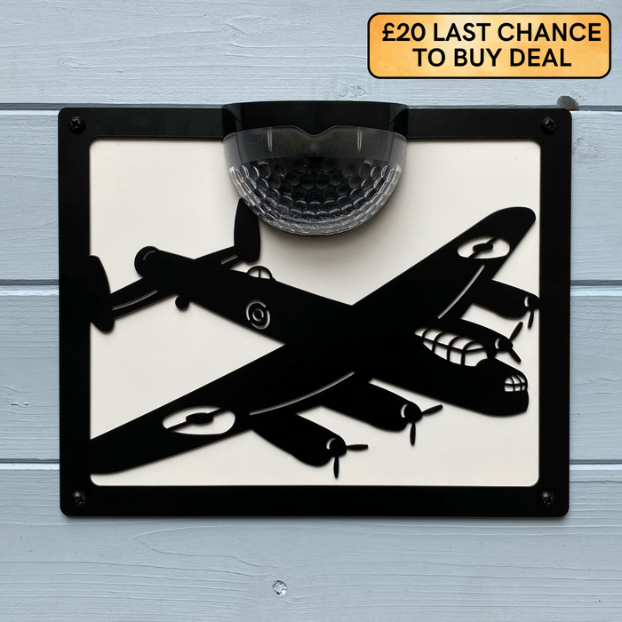 Lancaster Bomber Solar Light Wall Plaque