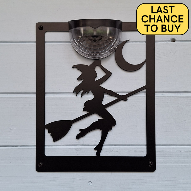 Witch Solar Light Wall Plaque