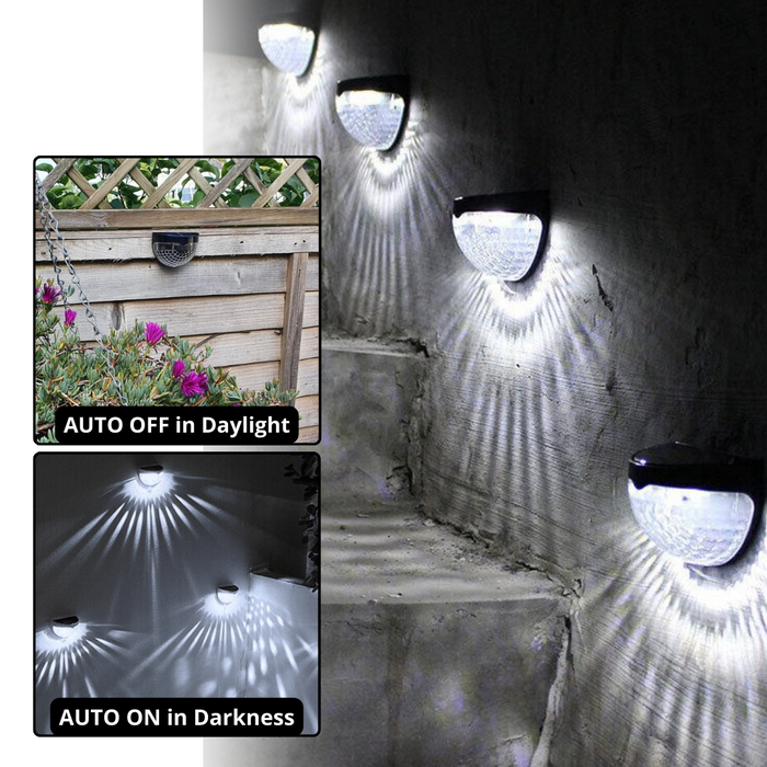 Set of 4 Premium Semi Circle Solar Lights - Garden Lights - UK Stock -  Perfect for Patio, Walls, Fences - Waterproof
