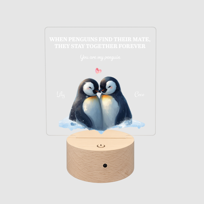 Penguin Couple LED Night Light (You Can Personalise Me!)