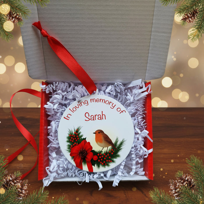 Robin 'In loving memory' Christmas Decoration (You Can Personalise Me!)