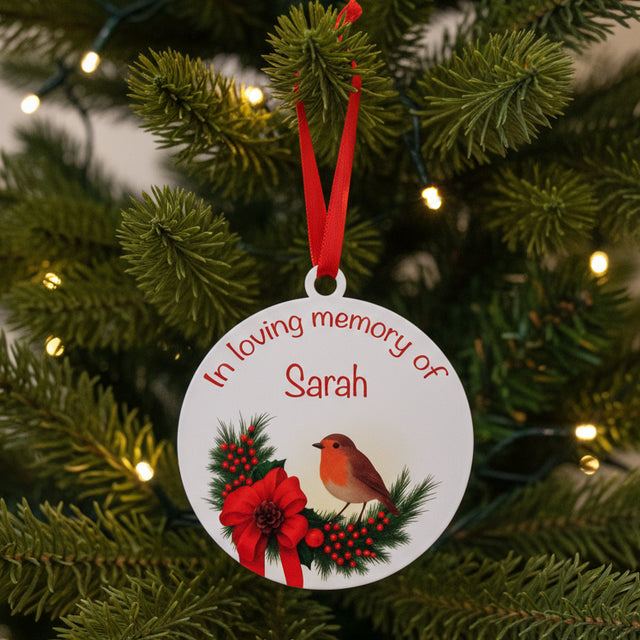Robin 'In loving memory' Christmas Decoration (You Can Personalise Me!)