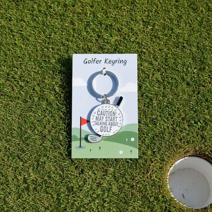 Caution, may start talking about golf keyring