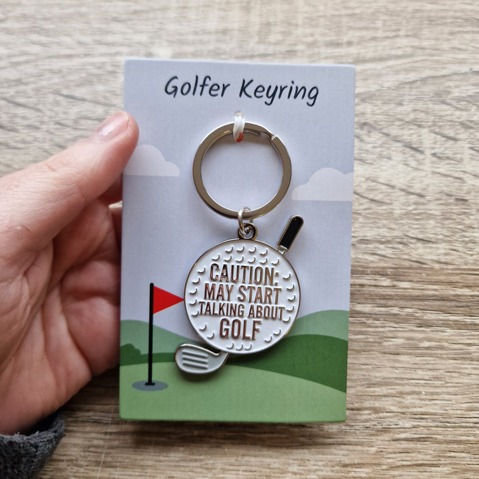 Caution, may start talking about golf keyring