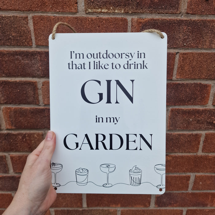 Gin Garden Metal Sign 25cm