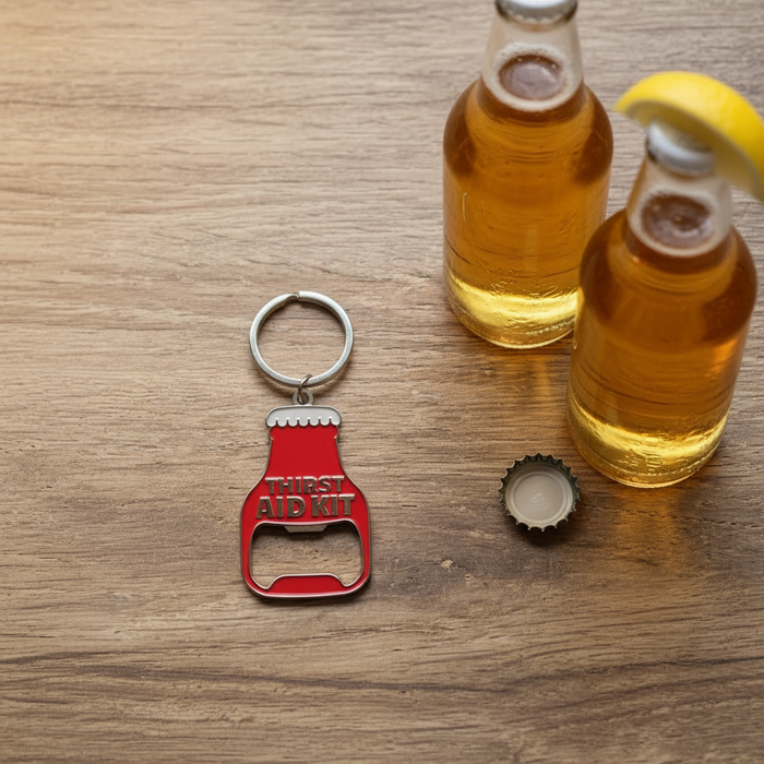 Thirst Aid Kit Beer BOTTLE OPENER Keyring