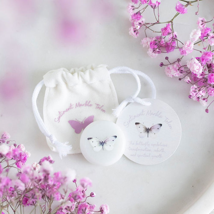 Marble Butterfly Keepsake Token in a Bag