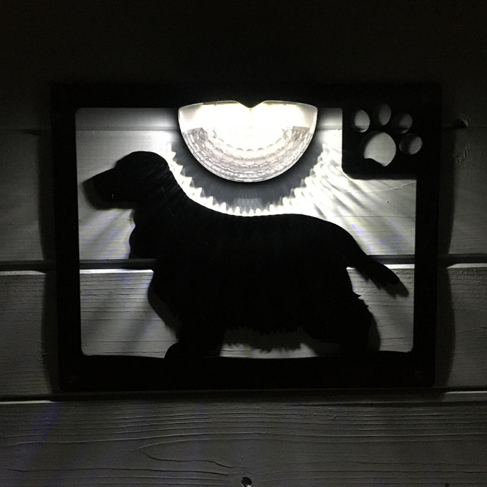 Cocker Spaniel Dog Solar Light Wall Plaque