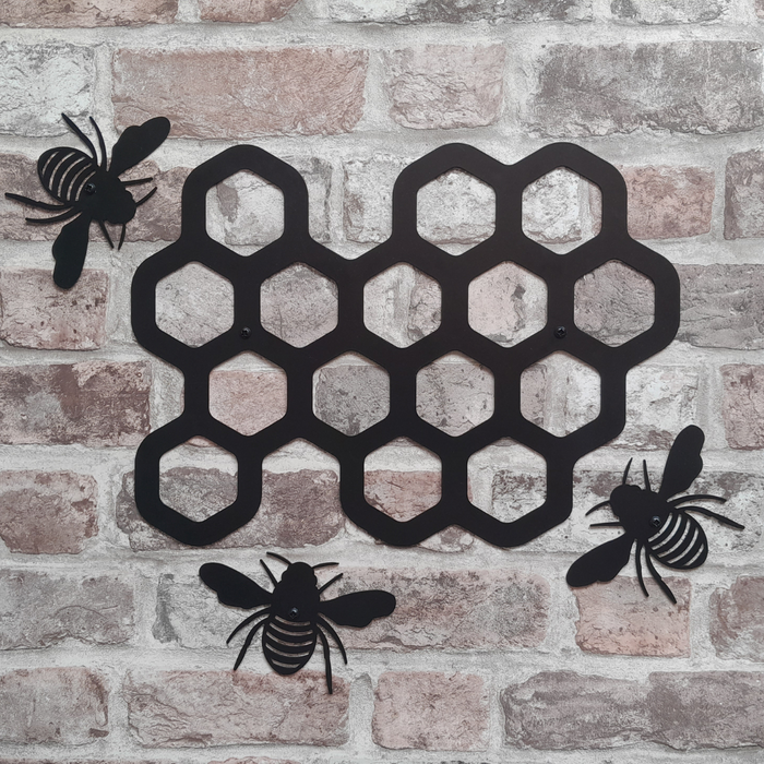Bee Hive With 3 Bees Wall Art