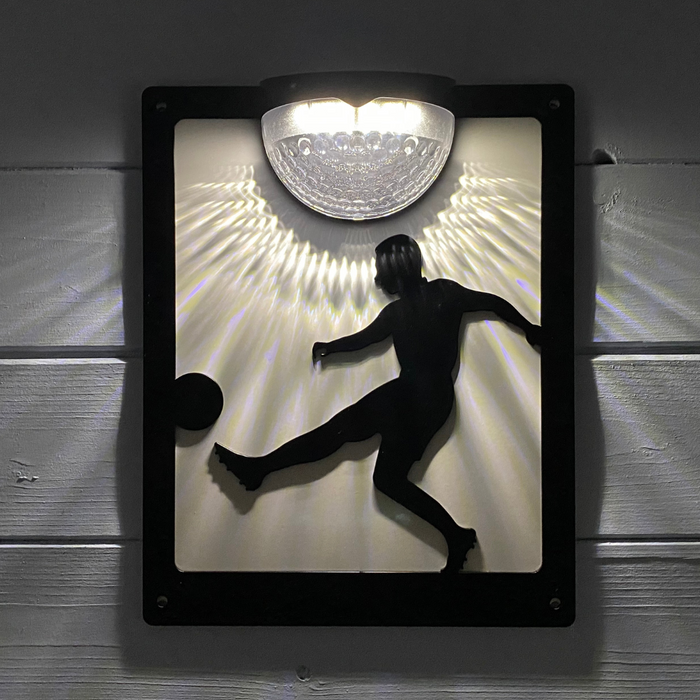 Footballer Solar Light Wall Plaque