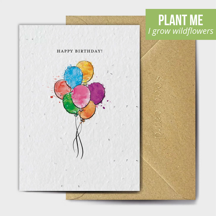 Plantable Birthday Balloon Seeded Card